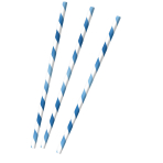 12 Drinking Straws Sky Blue Paper 19.7 cm