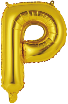 Mini Letter P Gold Foil Balloon N16 Packaged 35 cm x 24 cm