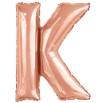 Large Letter K Rose Gold Foil Balloon N34 Packaged 85 cm x 63 cm