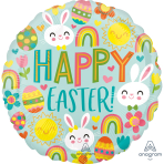 Standard Happy Easter Icons Foil Balloon S40 Packaged 43cm