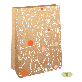 4 Paper Bags Easter Bunny 15 x 21 x 6 cm