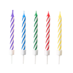 10 Spiral Candles Bright Rainbow Height 6.3 cm