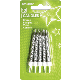 10 Spiral Candles Silver Height 6.3 cm 10 Spiral Candles Silver Height 6.3 cm