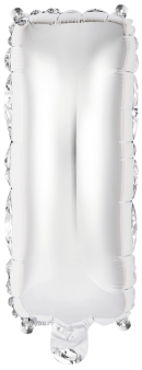 Mini Letter I Silver Foil Balloon N16 Packaged 33 cm x 14 cm