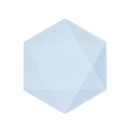 6 plates hexagonal Vert Decor, 20,8 x 18,1cm, blue