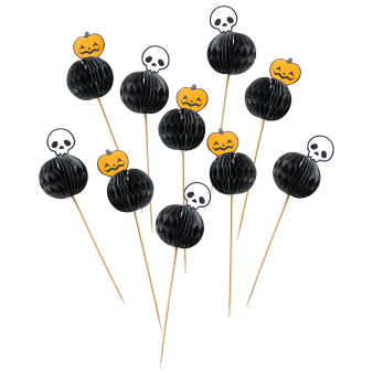 10 Honeycomb Picks Cats & Bats Papier / Wood 19 cm