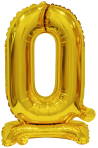 Mini Number 0 Gold Foil Balloon N16 Packaged 36 cm x 22 cm
