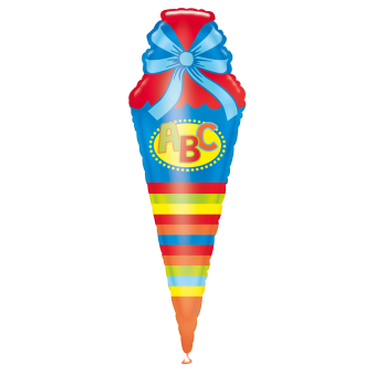 SuperShape ABC School Cornet Foil Balloon P35 Packaged 35 cm x 111 cm