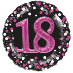 Multi Sparkling Pink 18 Foil Balloon P75 Packaged 81 cm x 81 cm