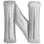 Large Letter N Silver Foil Balloon N34 Packaged 83 cm x 79 c