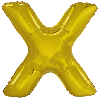 Large Letter X Gold Foil Balloon N34 Packaged 82 cm x 81 cm