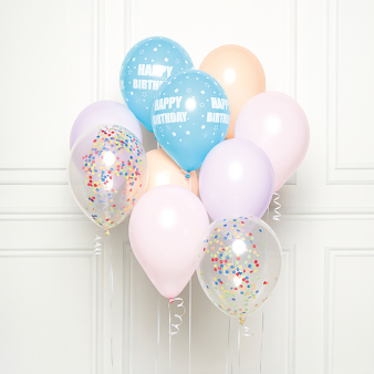 DIY Balloon Bouquet Happy Birthday Pastel 10 Balloons DIY Balloon Bouquet Happy Birthday Pastel 10 Balloons