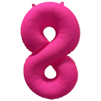 Large Number 8 Neon Pink Foil Balloon N35 Packaged 34IN 86 cm x 70 cm
