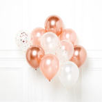 DIY Balloon Bouquet Rose Gold 10 Balloons