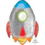 SuperShape Blast off Birthday Foil Balloon P35 Packaged 53 cm x 73 cm
