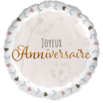 Standard - Joyeux Anniversair Boho - FRE Foil Balloon RP40 Packaged 45 cm
