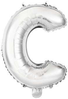 Mini Letter C Silver Foil Balloon N16 Packaged 33 cm x 26 cm
