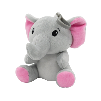 2-in-1 plush toy balloon weight elephant with pink ears, with hook, 11cm, 90g 2-in-1 plush toy balloon weight elephant with pink ears, with hook, 11cm, 90g