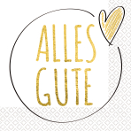 16 napkins "Alles Gute" 33cm x 33cm
