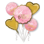 Bouquet Pink Baby Girl Foil Balloon P75 Packaged -