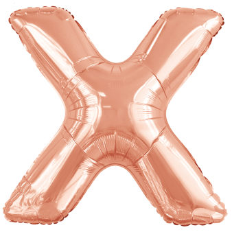 Large Letter X Rose Gold Foil Balloon N34 Packaged 82 cm x 81 cm