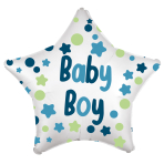 Standard Baby Boy Star Foil Balloon C40 Packaged 43 cm