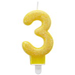 Number Candle 3 Glitter Height 7.6 cm