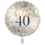 Standard Hello 40 Foil Balloon PL40 Packaged 45 cm