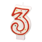 Numeral Candle 3 Height 7.3 cm