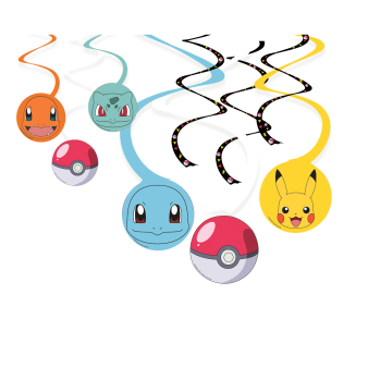 6 Swirl Decorations Pokémon 2024 Paper 60 cm, 40 cm 6 Swirl Decorations Pokémon 2024 Paper 60 cm, 40 cm