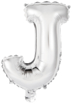 Mini Letter J Silver Foil Balloon N16 Packaged 33 cm x 25 cm
