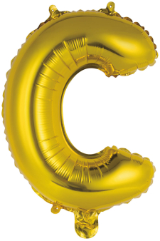 Mini Letter C Gold Foil Balloon N16 Packaged 33 cm x 26 cm
