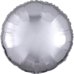 Standard Metallic Silver Round Foil Balloon C16 Bulk 43 cm