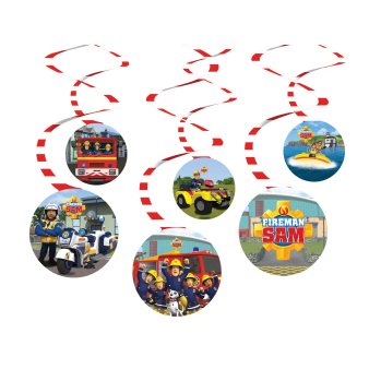 6 Swirl Decorations Fireman Sam Paper