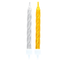 10 Spiral Candles Gold / Silver Height 6.3 cm