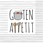 16 napkins "Guten Appetit" 33cm x 33cm