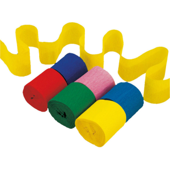 6 Crepe Streamers Assorted 5x1000 cm