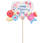 Mini Shape HMD Artful Florals Foil Balloon A30 Airfilled
