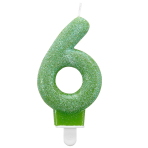 Number Candle 6 Glitter Height 7.6 cm