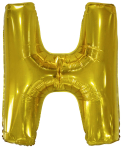 Large Letter H Gold Foil Balloon N34 Packaged 85 cm x 67 cm