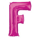 SuperShape Letter F Pink Foil Balloon L34 Packaged 53cm x 81cm