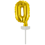 Micro Size Number 0 Gold Foil Balloon N6 Packaged 11 cm x 7 cm