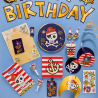 8 Plates Pirates Map Round Papier 23 cm