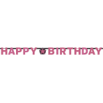Letter Banner Sparkling Celebrations Pink Happy Birthday Foil 213 x 16.2 cm