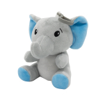 2-in-1 plush toy balloon weight elephant with blue ears, with hook, 11cm, 90g