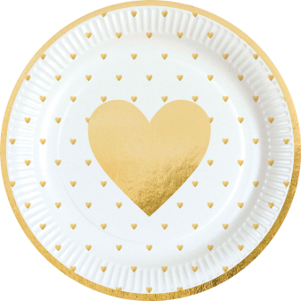 8 Plates Everyday Love Round Paper 23 cm