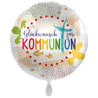 Standard Kommunion Glückwunsch Foil Balloon PL40 Packaged 45 cm