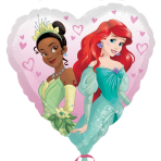 Standard "Multi-Princess Heart" Foil Balloon Heart, S60, bulk, 43cm