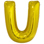 Large Letter U Gold Foil Balloon N34 Packaged 83 cm x 65 cm