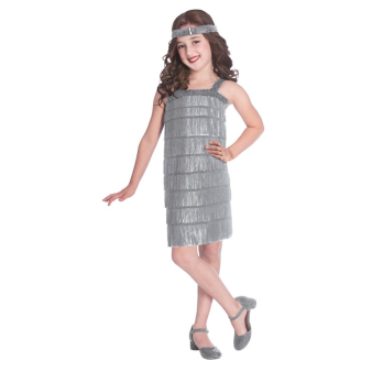 Children's Costume Silver Flapper Dress 10-12 yrs